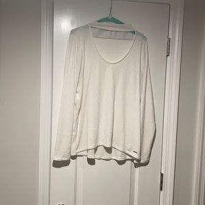 Calvin Klein cut out mock neck long sleeve shirt size Large